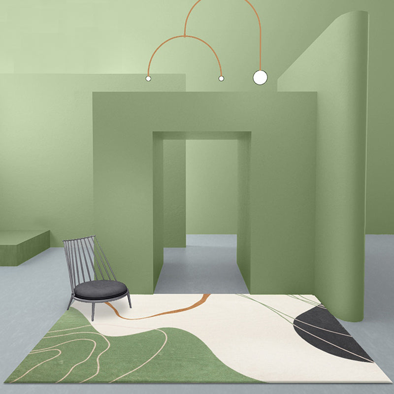 Vivolux | Einfacher mehrfarbiger modernistischer Teppich Polyester abstrakter Teppich waschbar haustierfreundlich rutschfester Teppich für das Wohnzimmer