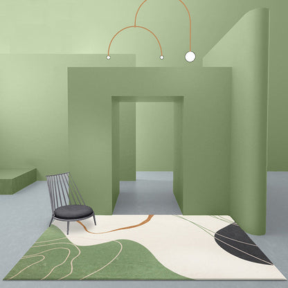 Vivolux | Einfacher mehrfarbiger modernistischer Teppich Polyester abstrakter Teppich waschbar haustierfreundlich rutschfester Teppich für das Wohnzimmer