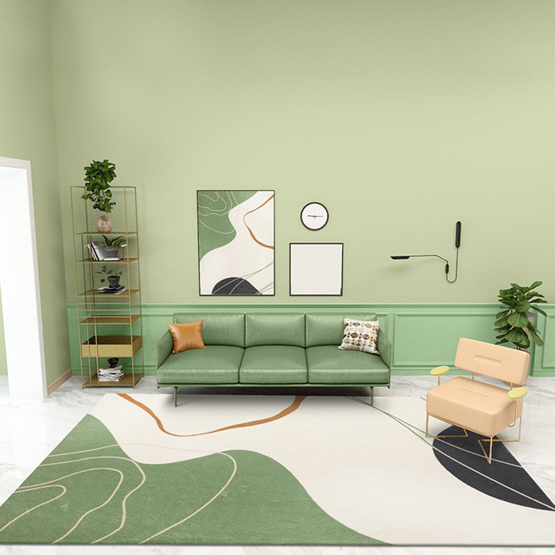 Vivolux | Einfacher mehrfarbiger modernistischer Teppich Polyester abstrakter Teppich waschbar haustierfreundlich rutschfester Teppich für das Wohnzimmer
