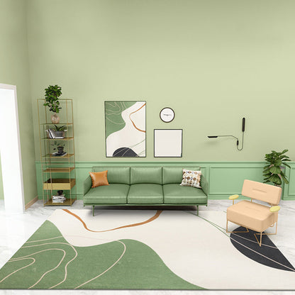 Vivolux | Einfacher mehrfarbiger modernistischer Teppich Polyester abstrakter Teppich waschbar haustierfreundlich rutschfester Teppich für das Wohnzimmer