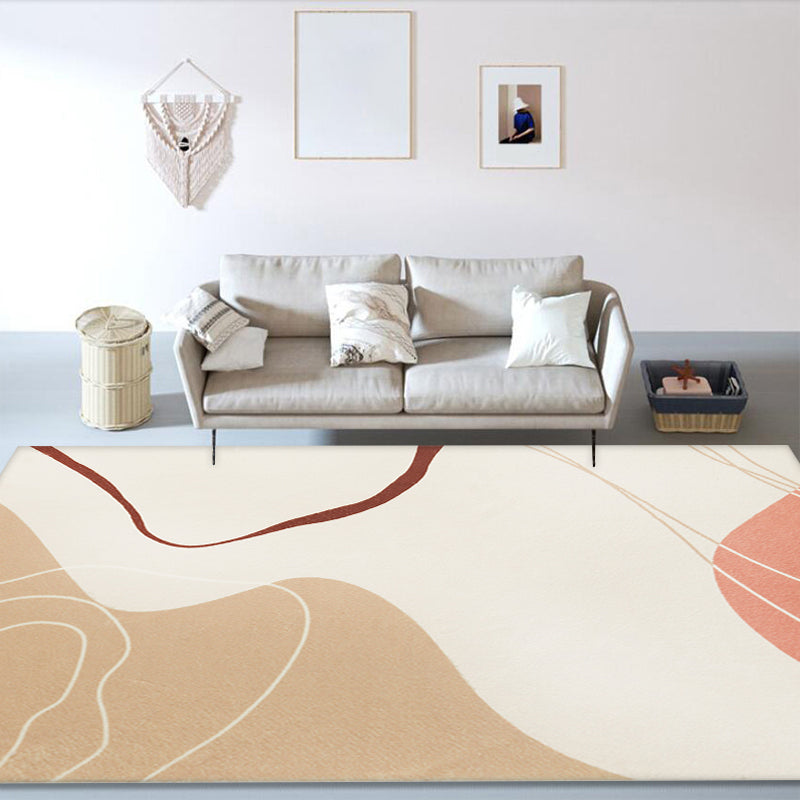 Vivolux | Einfacher mehrfarbiger modernistischer Teppich Polyester abstrakter Teppich waschbar haustierfreundlich rutschfester Teppich für das Wohnzimmer