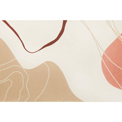 Vivolux | Einfacher mehrfarbiger modernistischer Teppich Polyester abstrakter Teppich waschbar haustierfreundlich rutschfester Teppich für das Wohnzimmer