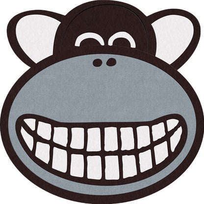 Vivolux | Grau Schimpansenmuster Teppich Polyester Kinder Teppich Waschbar Rutschfest Haustierfreundlicher Teppich für das Kinderzimmer