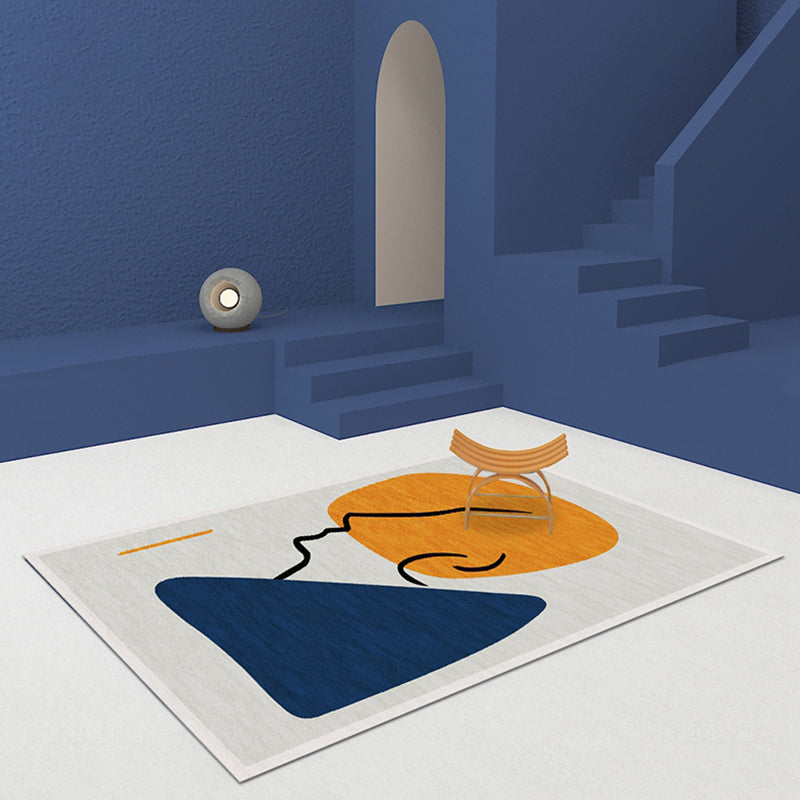 Vivolux | Modernistische kleurblok tapijt blauw en geel polyester tapijt antislip achterkant wasbaar dierenvriendelijk vloerkleed voor thuis