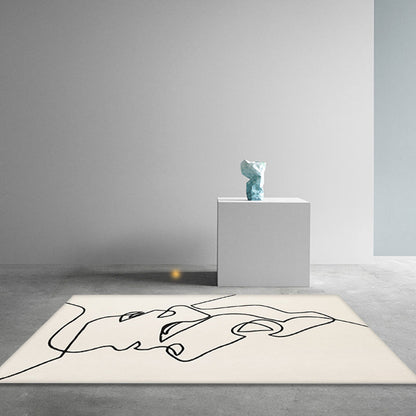 Vivolux | Kreativ Nordic Teppich Beige Abstract Teppich Haustierfreundlich Rutschfest Waschbar Teppich für Dekoration