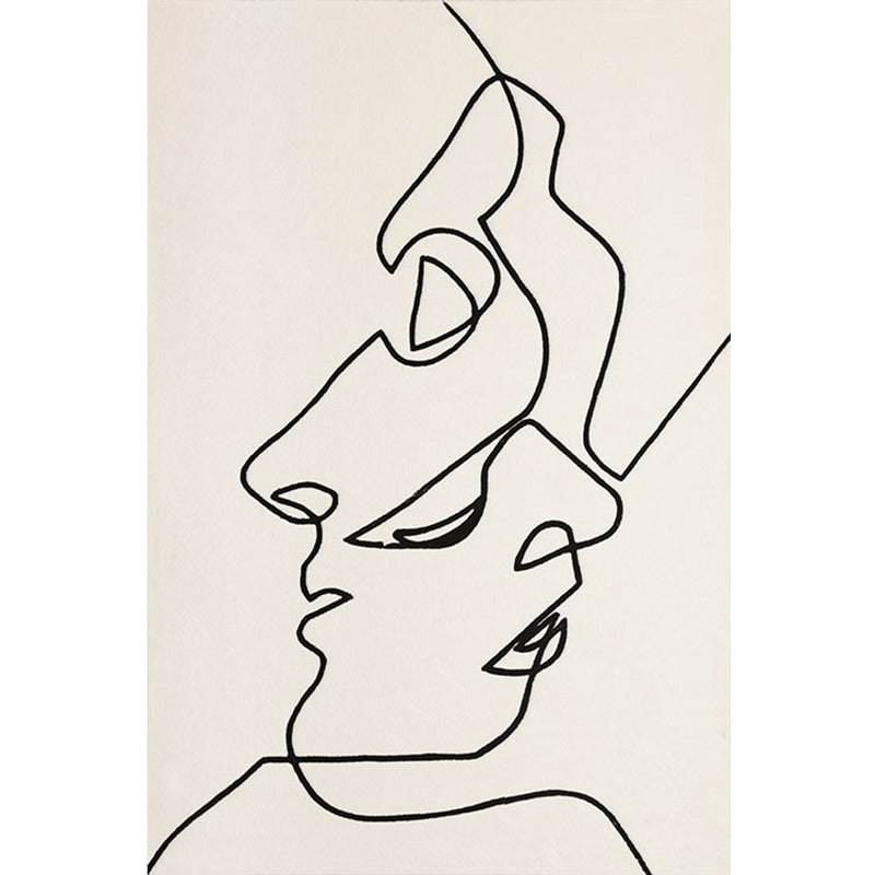 Vivolux | Kreativ Nordic Teppich Beige Abstract Teppich Haustierfreundlich Rutschfest Waschbar Teppich für Dekoration