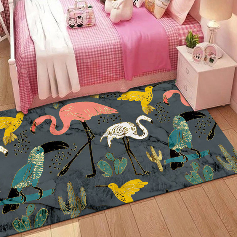 Vivolux | Stijlvol Multicolor Kinder Tapijt Polyester Dieren- en Streep Patroon Tapijt Wasbaar Huisdiervriendelijk Antislip Vloerkleed voor Peuter slaapkamer