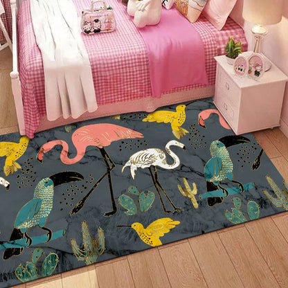 Vivolux | Stijlvol Multicolor Kinder Tapijt Polyester Dieren- en Streep Patroon Tapijt Wasbaar Huisdiervriendelijk Antislip Vloerkleed voor Peuter slaapkamer