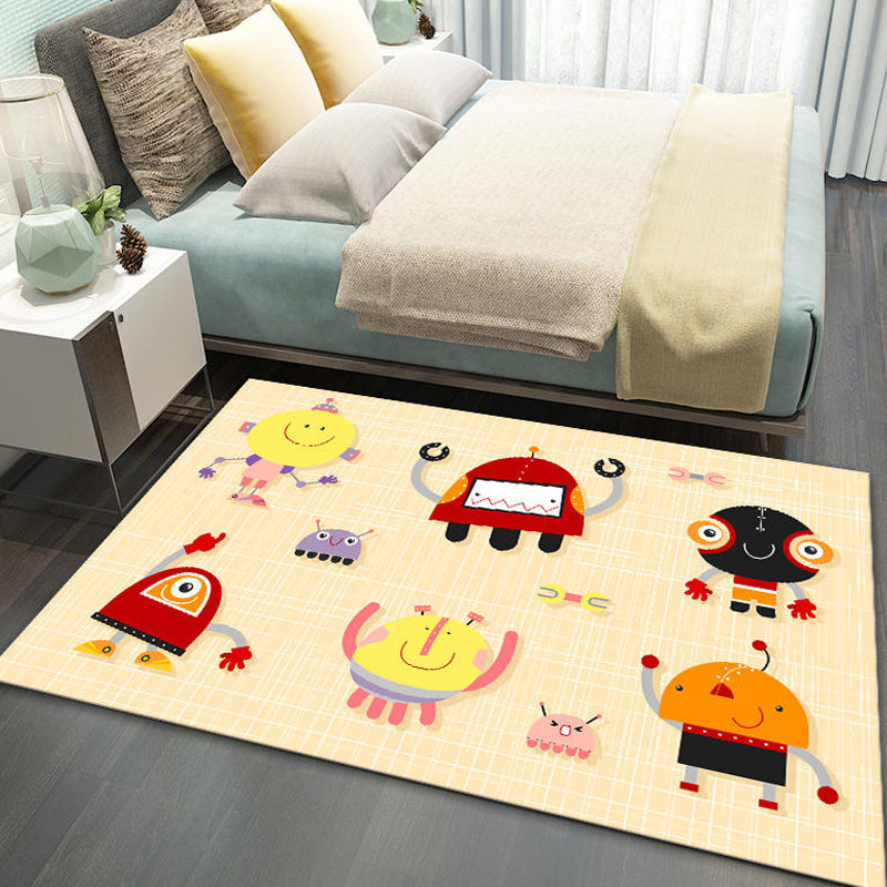 Vivolux | Stijlvol Multicolor Kinder Tapijt Polyester Dieren- en Streep Patroon Tapijt Wasbaar Huisdiervriendelijk Antislip Vloerkleed voor Peuter slaapkamer