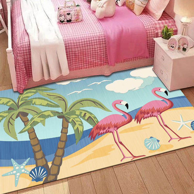 Vivolux | Stijlvol Multicolor Kinder Tapijt Polyester Dieren- en Streep Patroon Tapijt Wasbaar Huisdiervriendelijk Antislip Vloerkleed voor Peuter slaapkamer