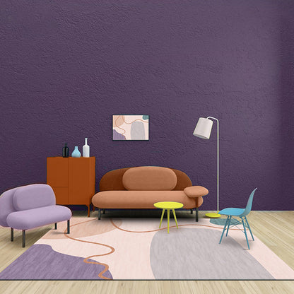 Vivolux | Modernistisches Farbkasten Teppich Rosa Polyester Teppich Rutschfester Teppich Waschbar Tierfreundlicher Teppich für Zuhause