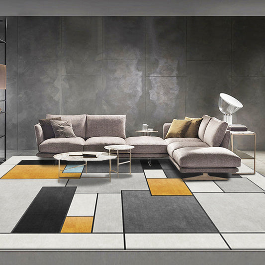 Vivolux | Stijlvol Grijs Novelty Tapijt Polyester Geometrisch Patroon Tapijt Wasbaar Huisdiervriendelijk Anti-slip Vloerkleed voor Woonkamer