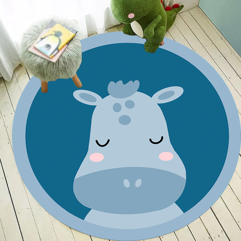 Vivolux | Kinder Tiermuster Teppich Mehrfarbig Polyester Teppich Rutschfeste Rückseite Waschbar Haustierfreundlicher Teppich für das Schlafzimmer