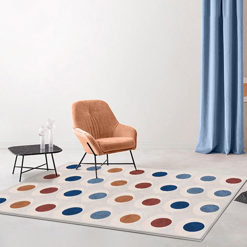 Vivolux | Neuheit Kreise Muster Teppich Multicolor Polyester Teppich Rutschfeste Rückseite Waschbar Haustierfreundlicher Teppich für Zuhause