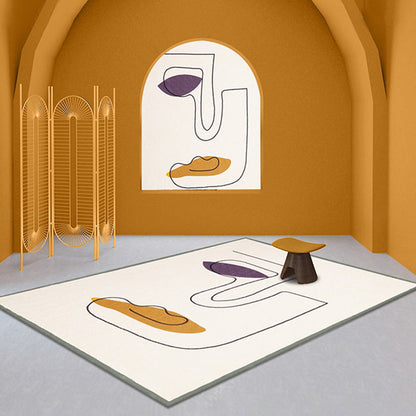 Vivolux | Neuheit Abstrakt Teppich Beige Polyester Teppich Rutschfeste Rückseite Waschbar Haustierfreundlicher Teppich für das Zuhause