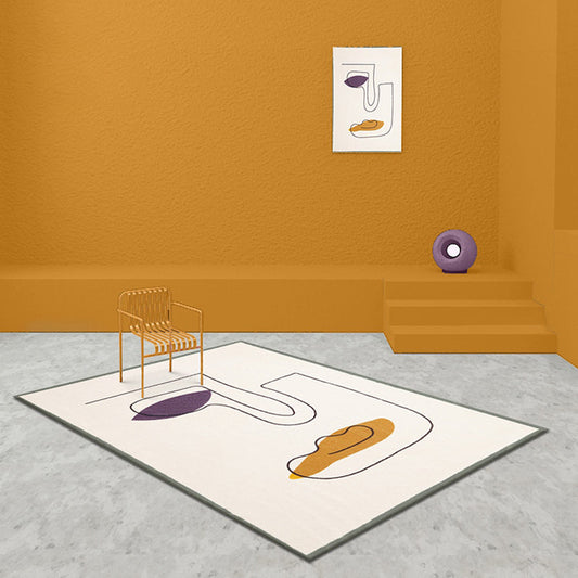 Vivolux | Neuheit Abstrakt Teppich Beige Polyester Teppich Rutschfeste Rückseite Waschbar Haustierfreundlicher Teppich für das Zuhause