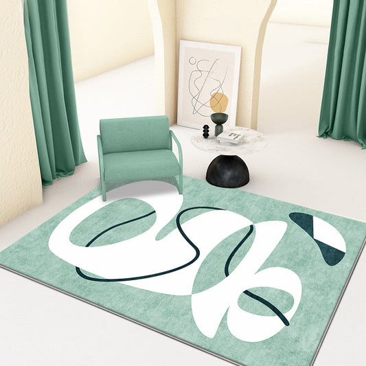 Vivolux | Noviteit Abstract Teppich Grün Polyester Teppich Rutschfest Waschbar Haustierfreundlich Teppich für Zuhause