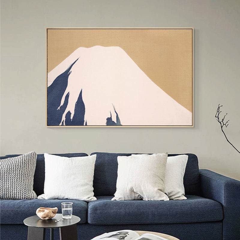 Vivolux | Pastell-Montan-Leinwand-Wandkunst Naturlandschaft Asiatische strukturierte Wanddekoration für das Zimmer