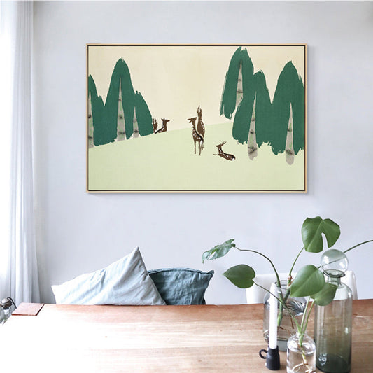 Vivolux | Pastell-Montan-Leinwand-Wandkunst Naturlandschaft Asiatische strukturierte Wanddekoration für das Zimmer