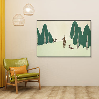 Vivolux | Pastell-Montan-Leinwand-Wandkunst Naturlandschaft Asiatische strukturierte Wanddekoration für das Zimmer