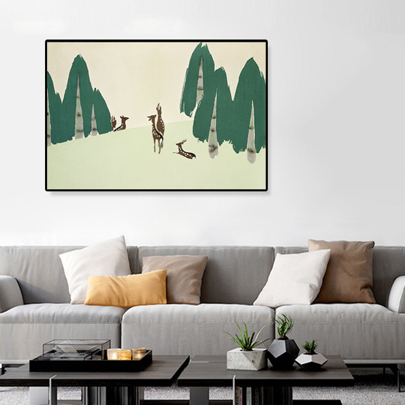 Vivolux | Pastell-Montan-Leinwand-Wandkunst Naturlandschaft Asiatische strukturierte Wanddekoration für das Zimmer