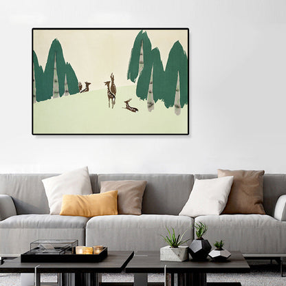 Vivolux | Pastell-Montan-Leinwand-Wandkunst Naturlandschaft Asiatische strukturierte Wanddekoration für das Zimmer