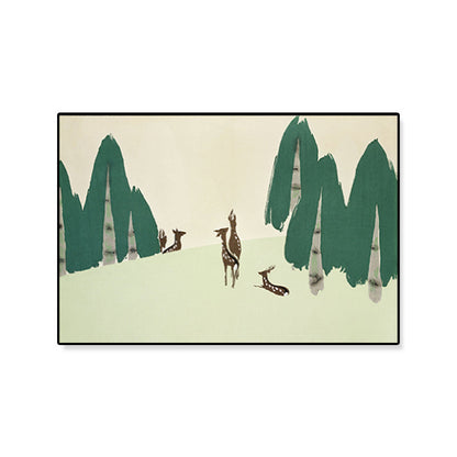 Vivolux | Pastell-Montan-Leinwand-Wandkunst Naturlandschaft Asiatische strukturierte Wanddekoration für das Zimmer