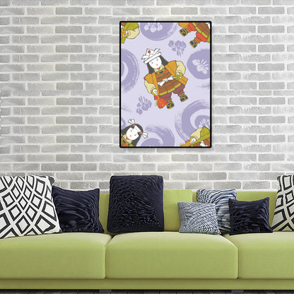 Vivolux | Japanische Geisha Leinwanddruck Pastellfarbe Gästezimmer Wandkunst Dekor, verschiedene Größen