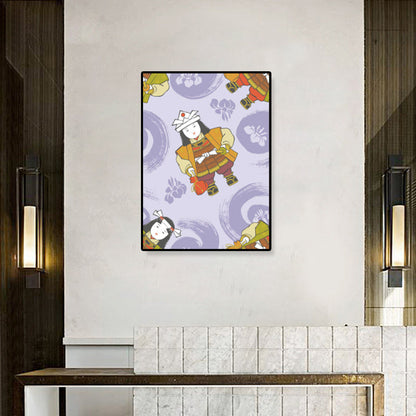 Vivolux | Japanische Geisha Leinwanddruck Pastellfarbe Gästezimmer Wandkunst Dekor, verschiedene Größen