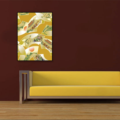 Vivolux | Illustration Chinesisches antikes Haus Kunstdruck Leinwand Strukturierte sanfte Farbe Wanddekoration