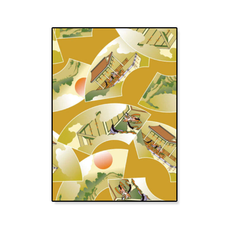 Vivolux | Illustration Chinesisches antikes Haus Kunstdruck Leinwand Strukturierte sanfte Farbe Wanddekoration