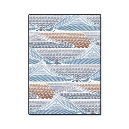 Vivolux | Illustration Chinesisches antikes Haus Kunstdruck Leinwand Strukturierte sanfte Farbe Wanddekoration