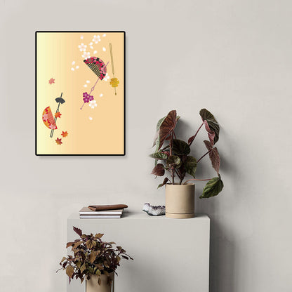 Vivolux | Handtrommel Kotsuzumi Leinwand Wandkunst Sanfte Farben Japanische Wanddekoration für das Esszimmer