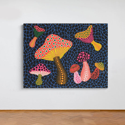 Vivolux | Pop Art Pilz Leinwanddruck Dunkelblau Texturierte Wanddekoration für das Wohnzimmer