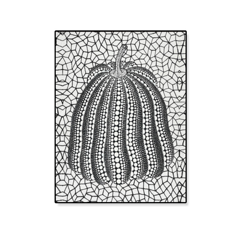 Vivolux | Illustration Pop Art Leinwand mit Kürbismuster in dunkler Farbe, mehrere Größen verfügbar