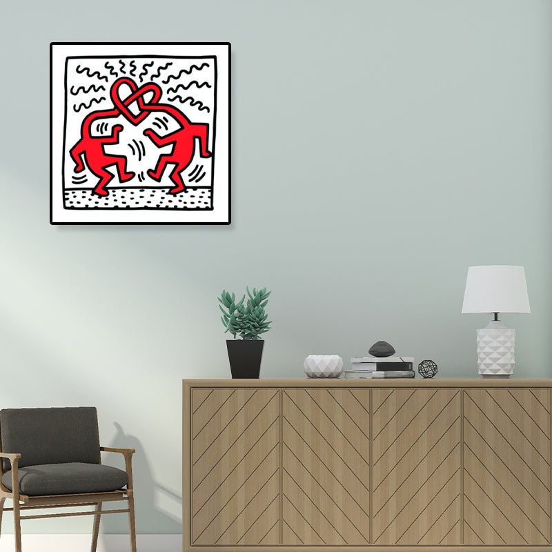 Vivolux | Comic-Figur-Zeichnung Wandkunst Moderne Lustige Graffiti Leinwanddruck in hellen Farben