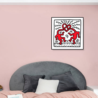 Vivolux | Comic-Figur-Zeichnung Wandkunst Moderne Lustige Graffiti Leinwanddruck in hellen Farben