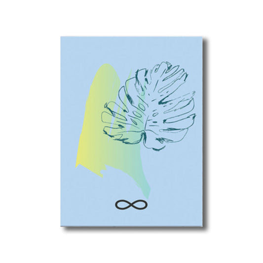 Vivolux | Blaue Laubkunst Druck Botanisch Nordisch Texturiert Eingewickelte Leinwand für Wohnzimmer