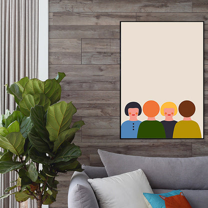 Vivolux | Errötende Charaktere Kunstdruck Pastellfarben nordische Ästhetik Wanddeko für Studio