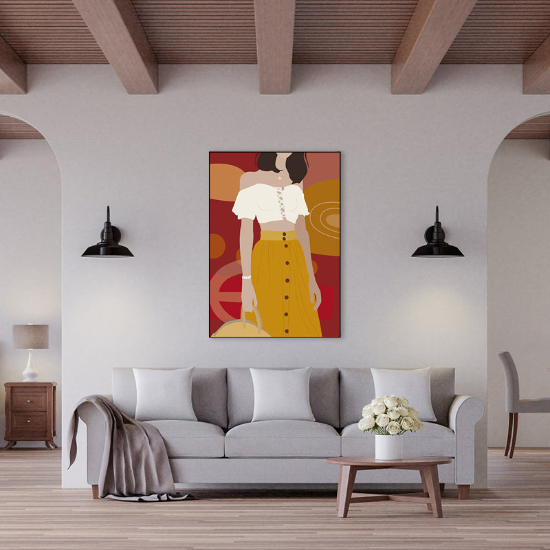 Vivolux | Illustration Mädchenkleid Wandkunst Glam Cool Fashion Leinwanddruck in sanften Farben für das Zimmer