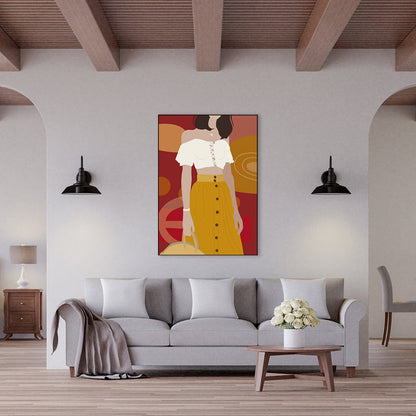 Vivolux | Illustration Mädchenkleid Wandkunst Glam Cool Fashion Leinwanddruck in sanften Farben für das Zimmer