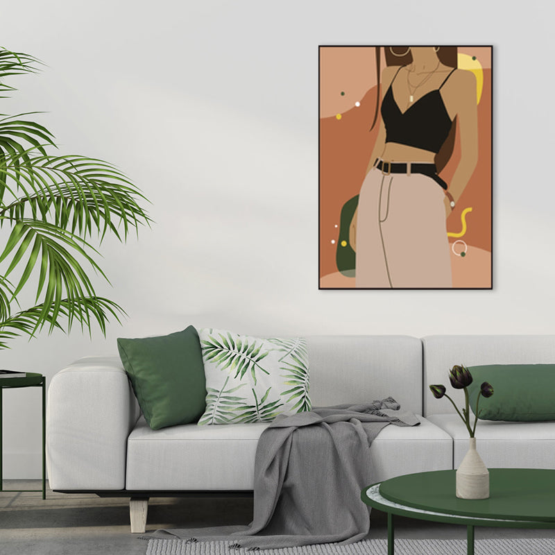 Vivolux | Illustration Mädchenkleid Wandkunst Glam Cool Fashion Leinwanddruck in sanften Farben für das Zimmer