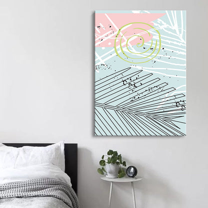 Vivolux | Blätter Leinwand Wandkunst Texturiert Skandinavischer Stil Schlafzimmer Malerei in Heller Farbe