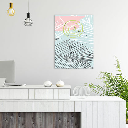 Vivolux | Blätter Leinwand Wandkunst Texturiert Skandinavischer Stil Schlafzimmer Malerei in Heller Farbe