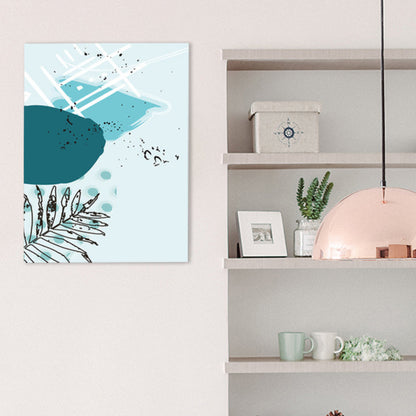 Vivolux | Blätter Leinwand Wandkunst Texturiert Skandinavischer Stil Schlafzimmer Malerei in Heller Farbe