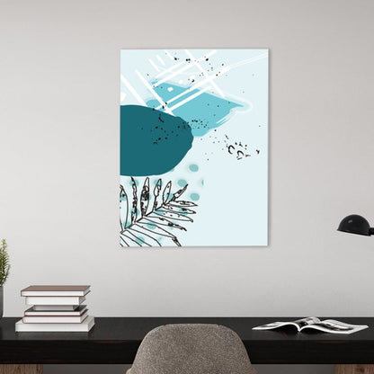 Vivolux | Blätter Leinwand Wandkunst Texturiert Skandinavischer Stil Schlafzimmer Malerei in Heller Farbe