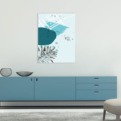 Vivolux | Blätter Leinwand Wandkunst Texturiert Skandinavischer Stil Schlafzimmer Malerei in Heller Farbe