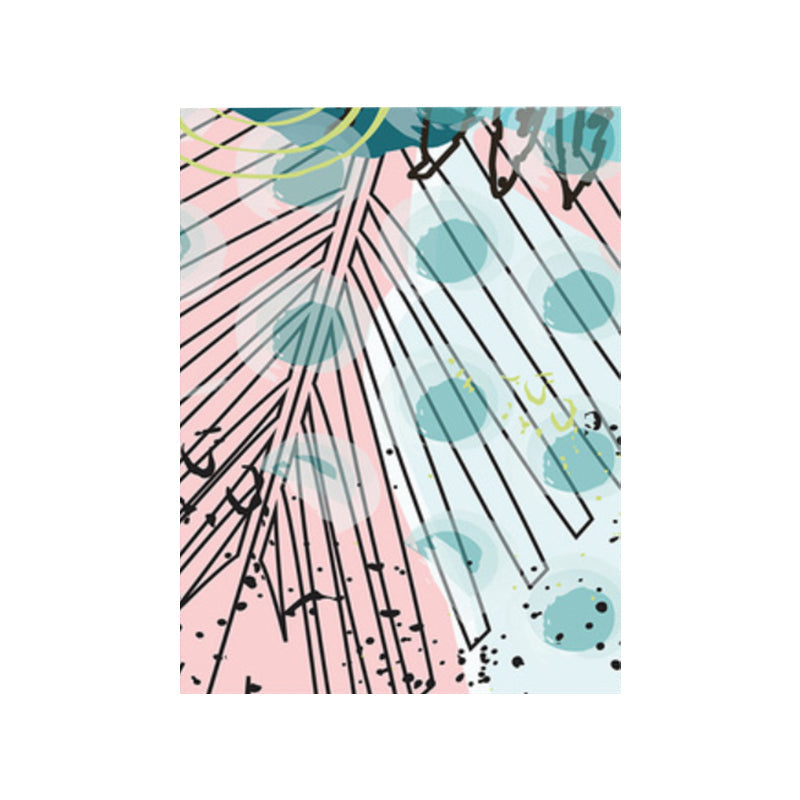 Vivolux | Blätter Leinwand Wandkunst Texturiert Skandinavischer Stil Schlafzimmer Malerei in Heller Farbe