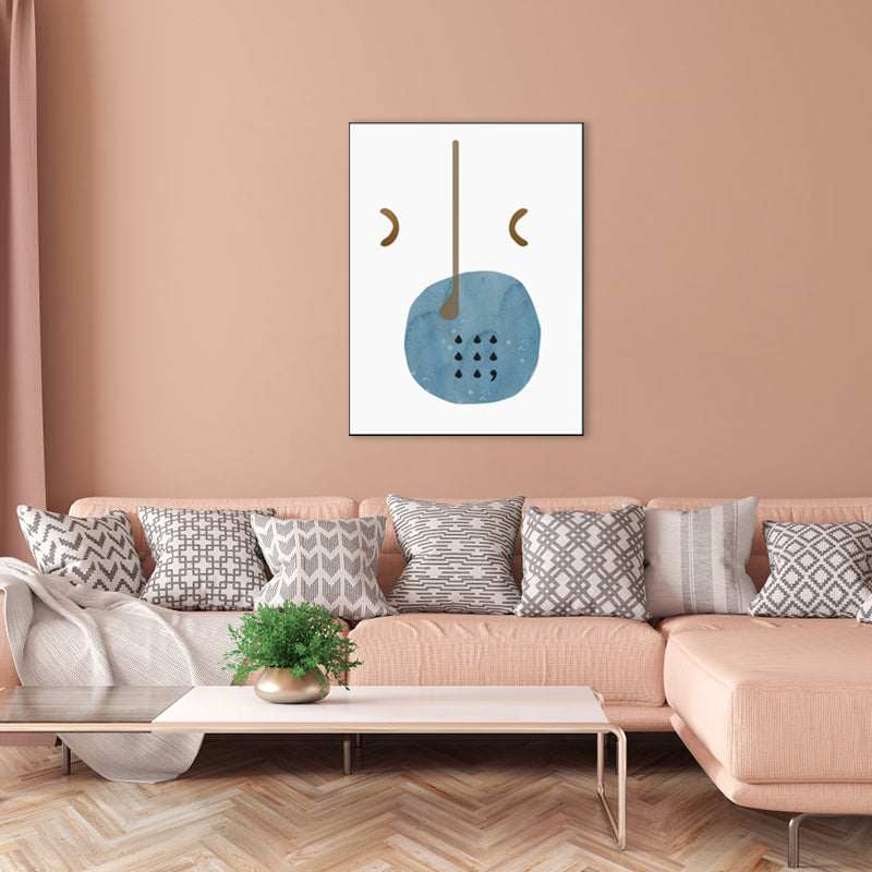 Vivolux | Oddness Muster Malerei Jungen Schlafzimmer Illustration Abstrakte Wandkunst Druck in Blau