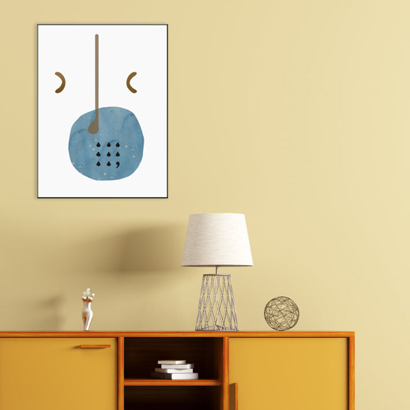 Vivolux | Oddness Muster Malerei Jungen Schlafzimmer Illustration Abstrakte Wandkunst Druck in Blau